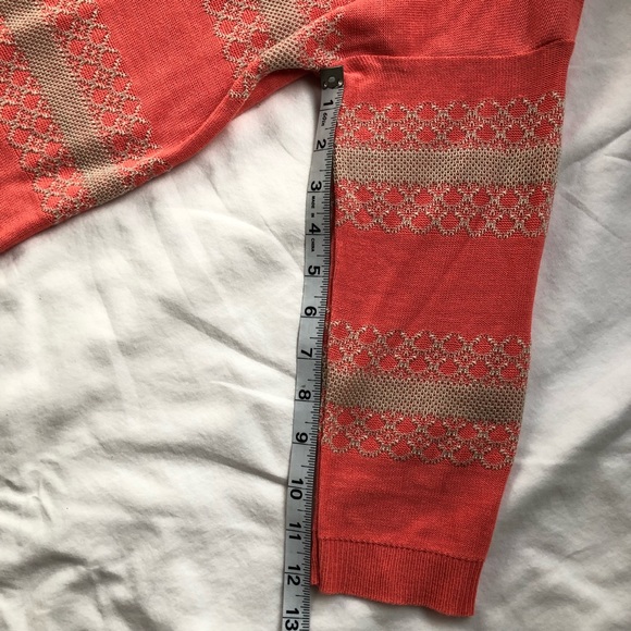 One A Coral and Cream Crew Neck Sweater - Picture 3 of 8